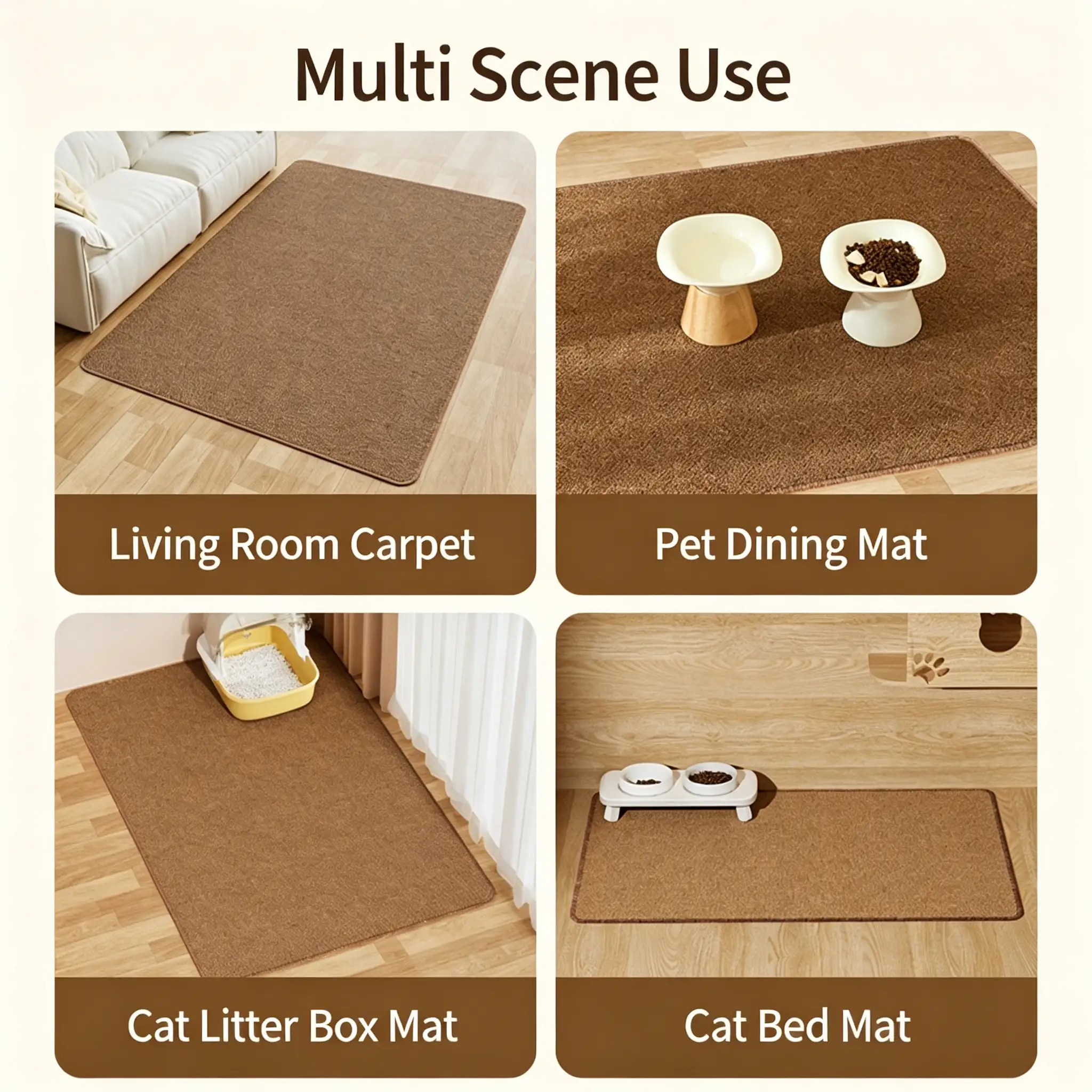 JH-C003 multi-scene application display, can be used as living room carpet, litter mat and feeding pad
