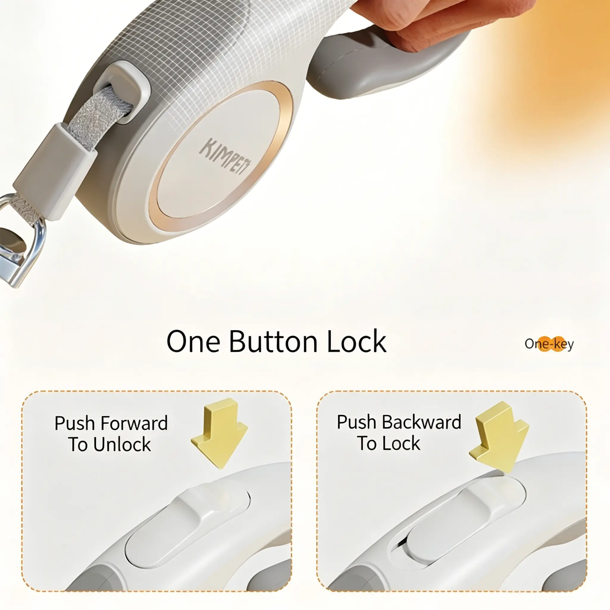 JH-D001 one button push lock & unlock mechanism, easy control pet walking traction rope