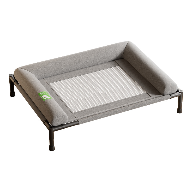 JH-D006 four season detachable washable elevated dog camping bed, light gray version white background main product photo