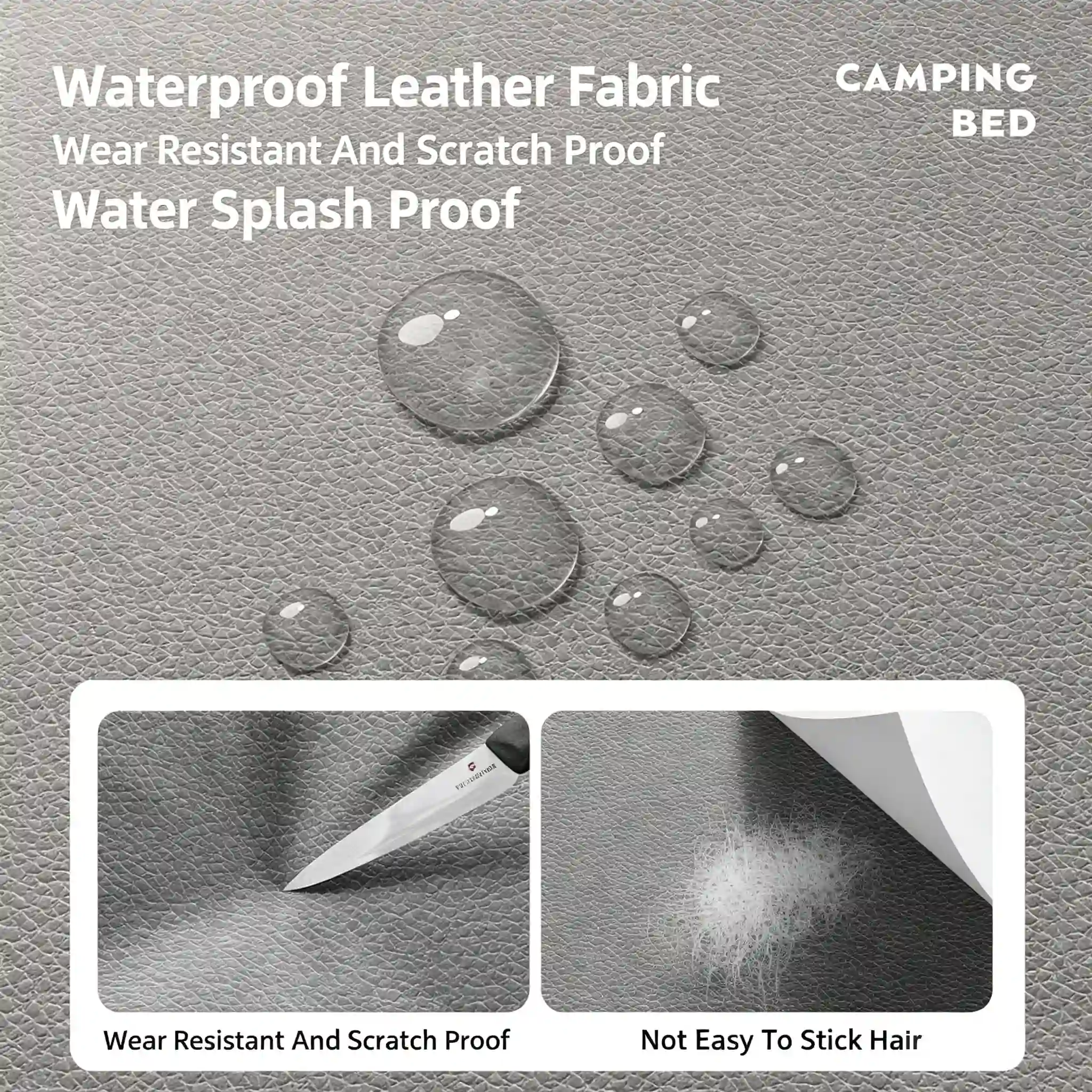 JH-D006 splash proof scratch resistant leather fabric, hair resistant durable surface close-up feature display