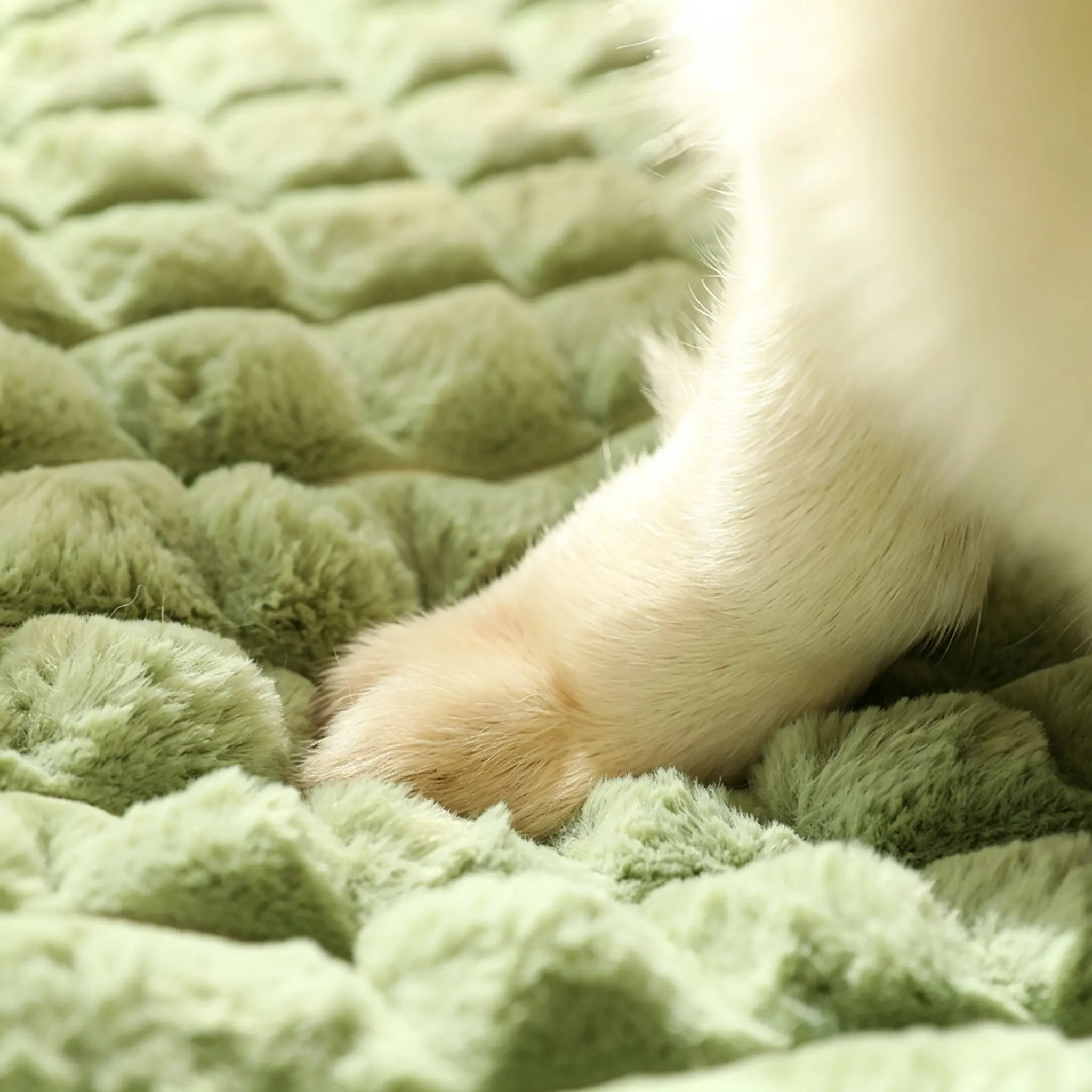 JH-D008 bubble fluffy fleece surface, soft skin friendly plush material paw touching detail display