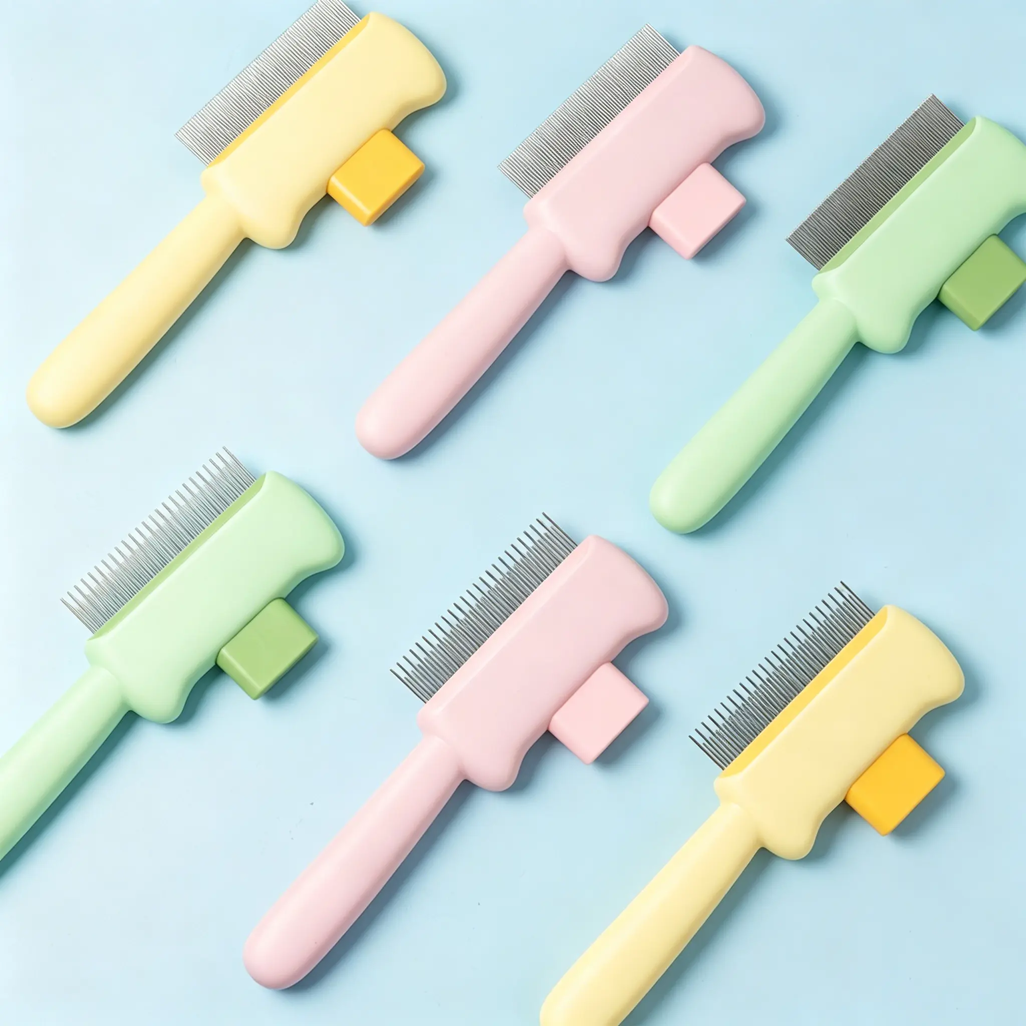 One-button Self-Clean Pet Grooming Brush