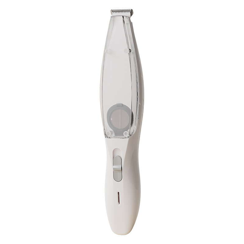JH-S004 low noise pet hair trimmer with built-in vacuum function, white version white background main product photo