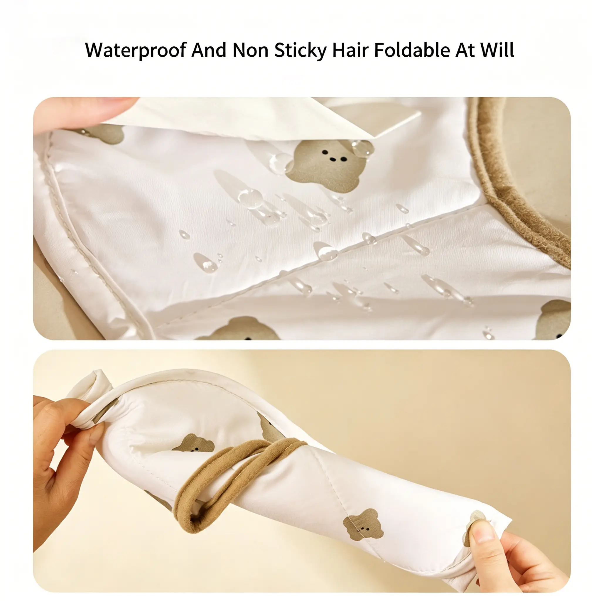 JH-W001 water resistant non-stick hair material, foldable washable pet cone structure close-up