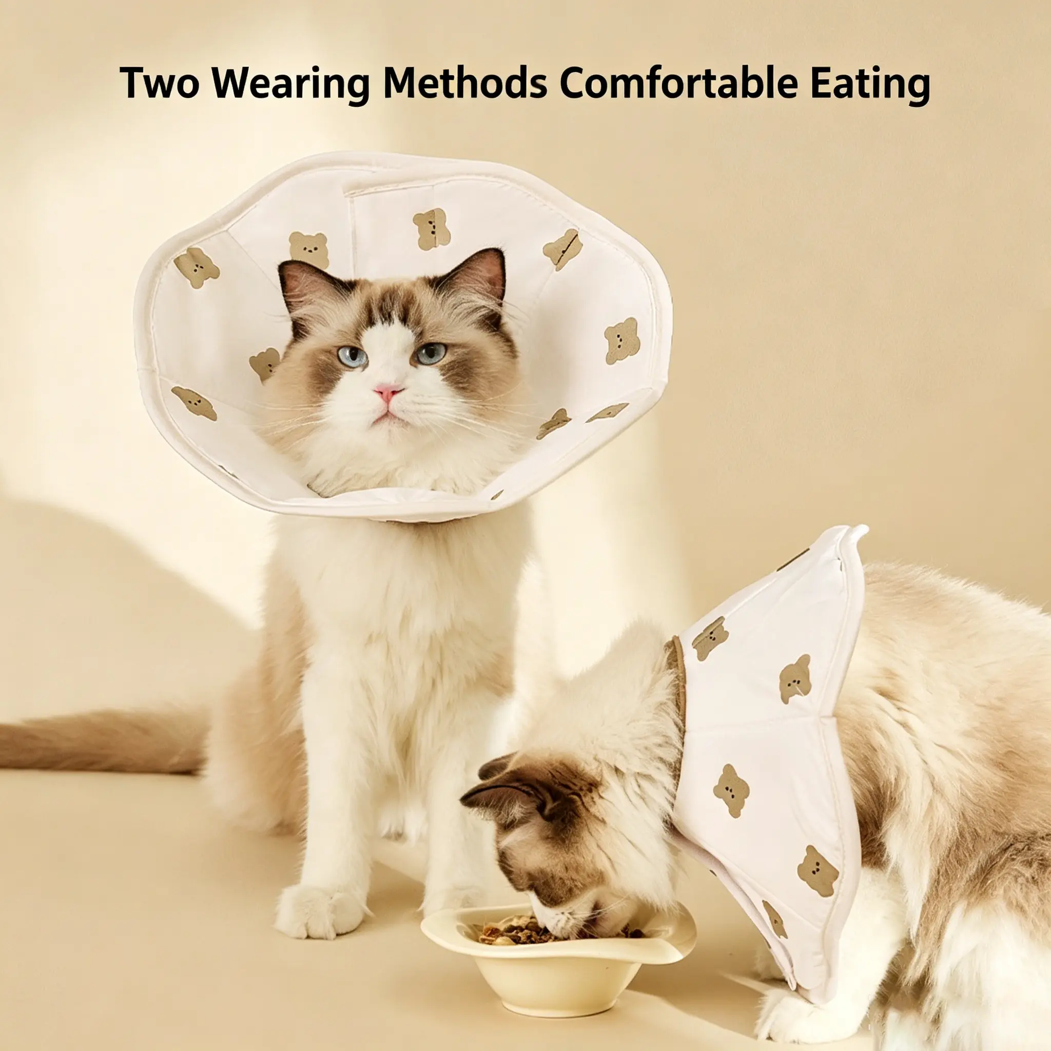 JH-W001 two wearing modes design, allows pets to eat normally while preventing licking surgical wounds